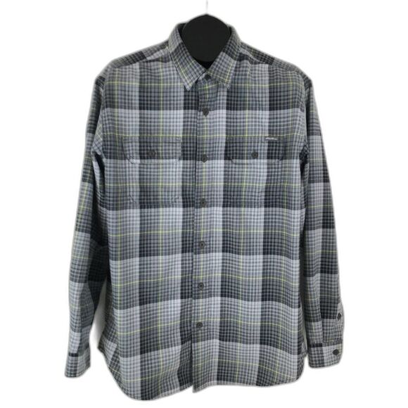 Eddie Bauer Travex Button Up Shirt Men's Large Plaid Long Sleeve Polyester - Picture 1 of 8